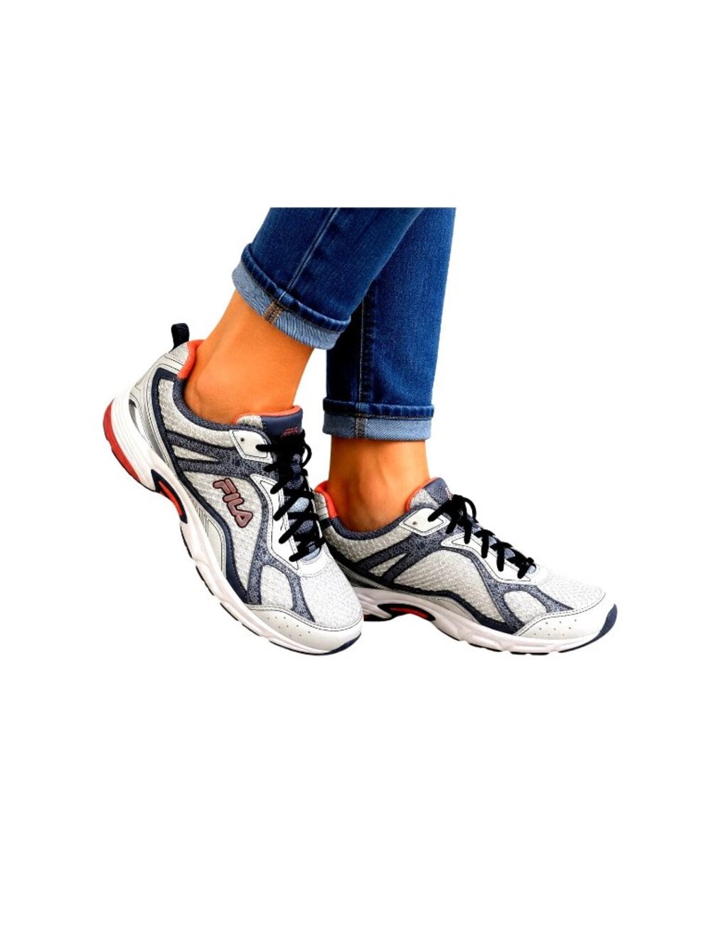Fila Workshift Sneaker Shoes Gray Coral Athletic Walking Comfort Women Size 8.5